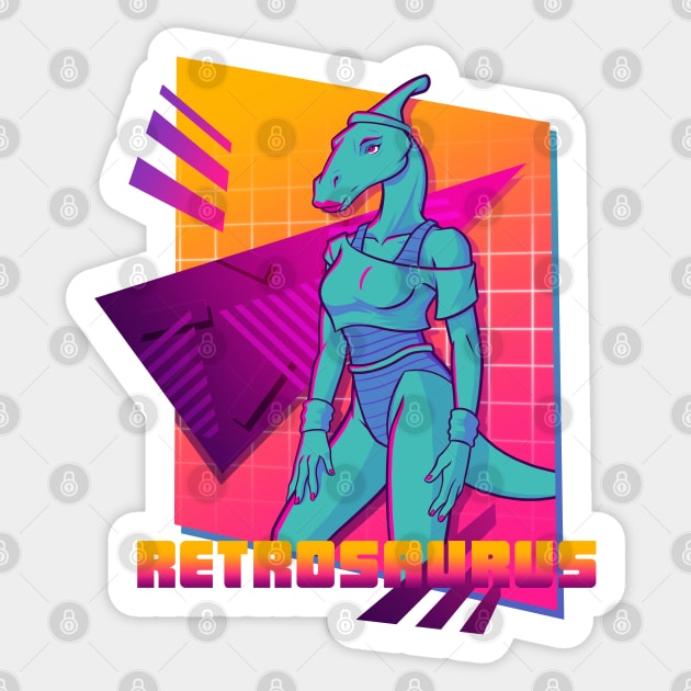 Retrosaurus - Physicalsaurus, Sweatin' to the Fossilized Sticker by jpowersart